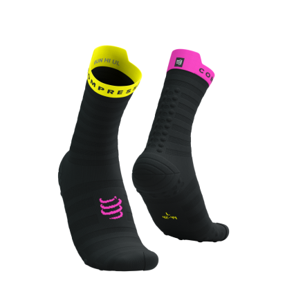 ČARAPE RACING PRO 4.0 ULTRALIGHT RUN HIGH BLACK/YELLOW COMPRESSPORT