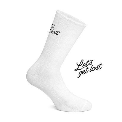 SOCKS LET'S GET LOST WHITE COIS CC