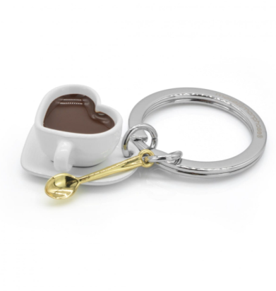 KEYRING COFFEE CUP & GOLDEN SPOON METALMORPHOSE
