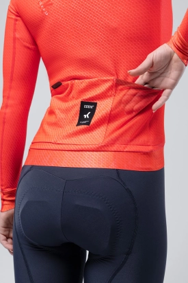 CYCLING JERSEY LONG SLEEVES HYDER WOMAN VERMILION GOBIK