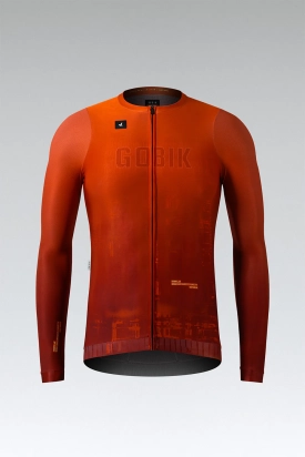 MAJICA BICIKLISTIČKA DUGI RUKAVI CX PRO 3.0 UNISEX BURNT ORANGE GOBIK