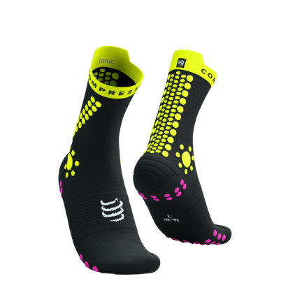 ČARAPE RACING PRO 4.0 TRAIL BLACK/YELLOW/PINK COMPRESSPORT