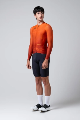 MAJICA BICIKLISTIČKA DUGI RUKAVI CX PRO 3.0 UNISEX BURNT ORANGE GOBIK