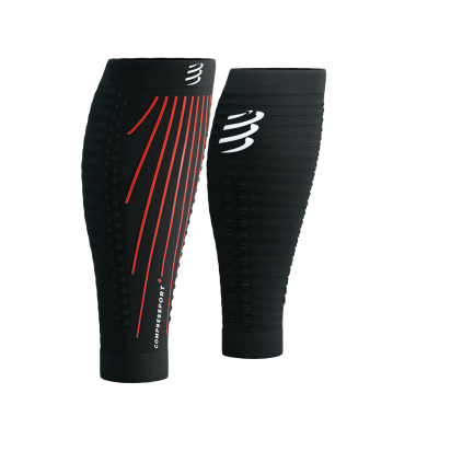 COMPRESSION CALF SLEEVES R2 AERO BLACK/RED COMPRESSPORT
