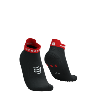 RACING SOCKS PRO 4.0 RUN LOW BLACK/ CORE RED COMPRESSPORT